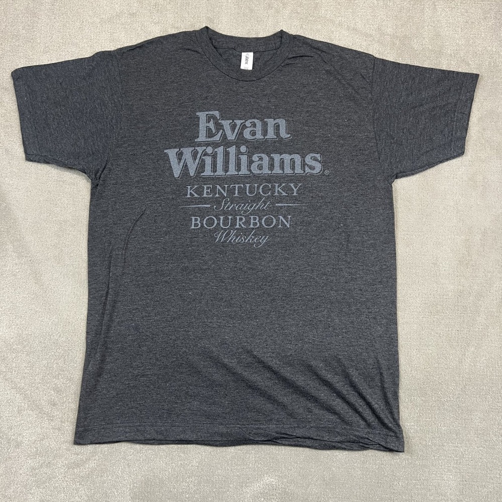 Tultex T-Shirt Mens Large Gray Evan Williams Kentucky Straight Bourbon Whiskey